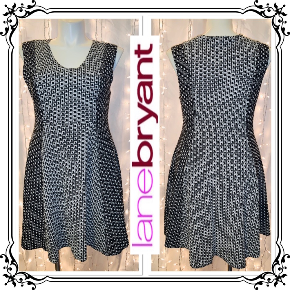 LANE BRYANT ⭐️ Cute B&W Sleeveless Skater Dress